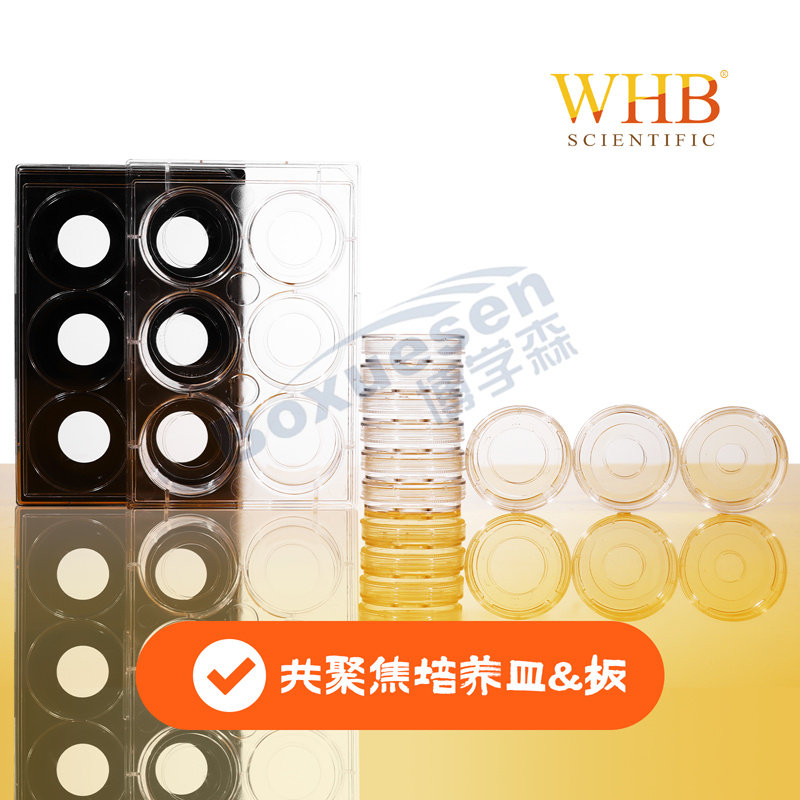 WHB激光共聚焦透明黑色6孔玻底培养板tc处理共聚焦培养皿无菌35mm