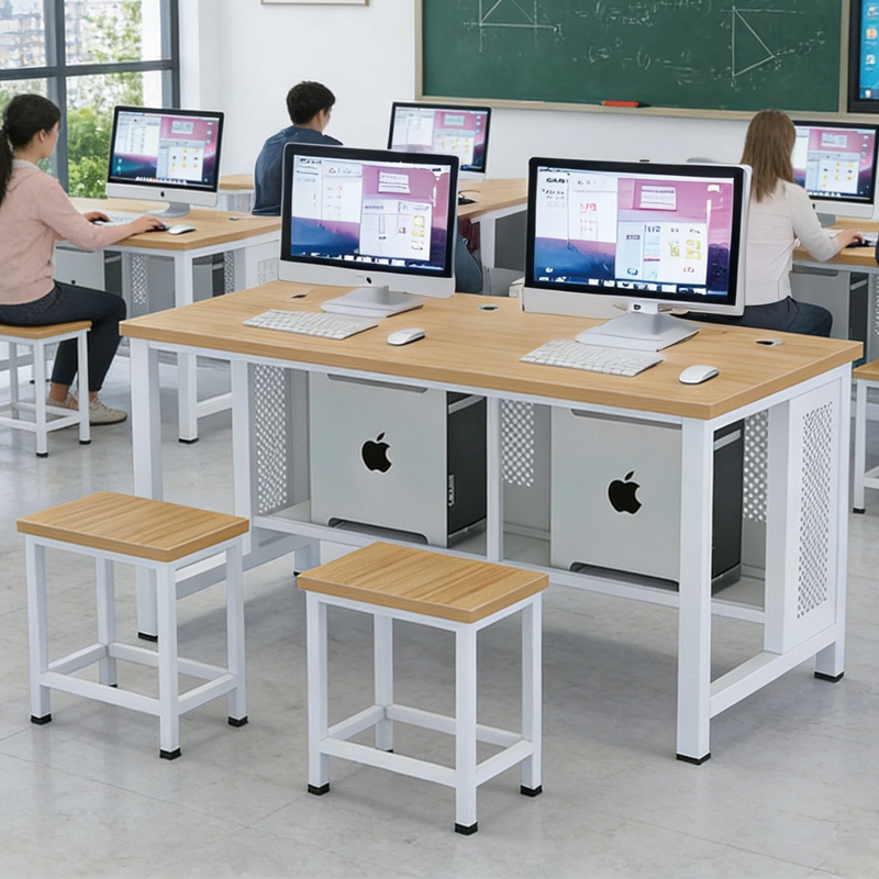 School Computer Room Desk for Two People 1.4m Multimedia Microcomputer Voice Classroom Student Training Driving School Exam Desk2 School Computer Room Desk for Two People 1.4m Multimedia Microcomputer Voice Classroom Student Training Driving School Exam Desk2