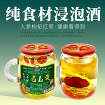 White Mountain gon ginseng wine glass with 42-degree 125ml ginseng medlar red date soaking wine sorghum intense and fragrant pure grain