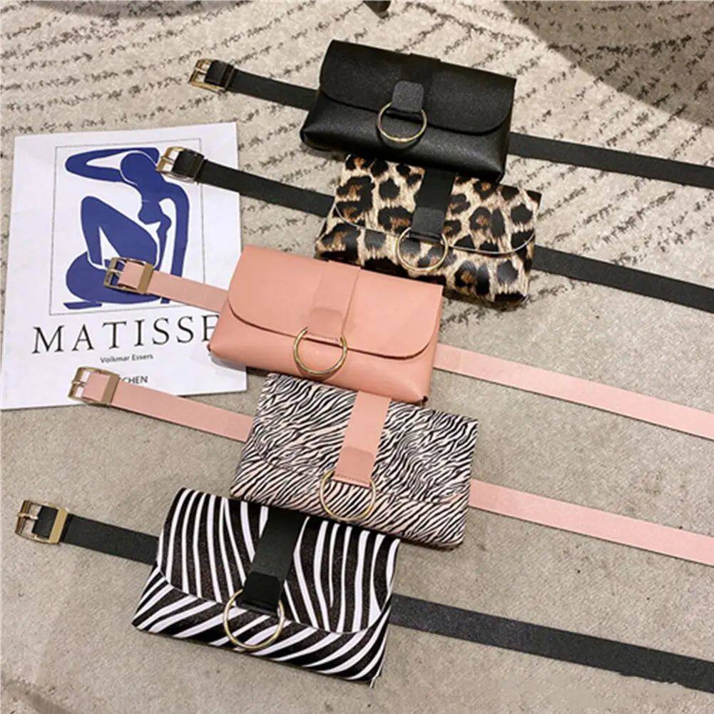 Клатч mini waist bag 2 in 1 leopard stripe coin purse ladies belt