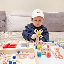 Childrens simulation repair tool box toy twisting screws and nuts to disassemble and assemble puzzle building blocks birthday gift for Childrens Day