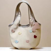 Niche designer canvas handbag womens 2024 new summer cute solid color denim love tote bag