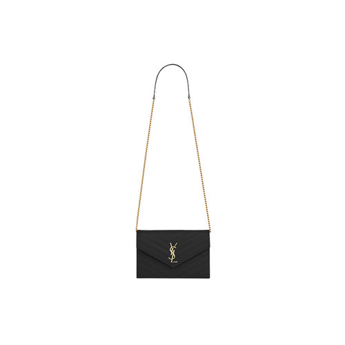 YSL/圣罗兰Envelope皮革黑色女款信封包单肩包