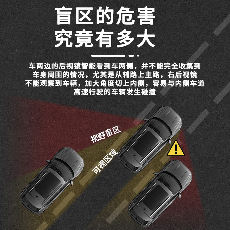 Car Lane Change Assist System Bsd Rearview Mirror 77g Millimeter Wave Radar Blind Spot Monitoring Non-Destructive Installation
