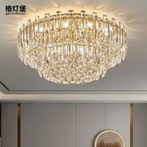 Light luxury crystal lamp living room ceiling lamp 2024 new modern simple grand luxury restaurant master bedroom lamps