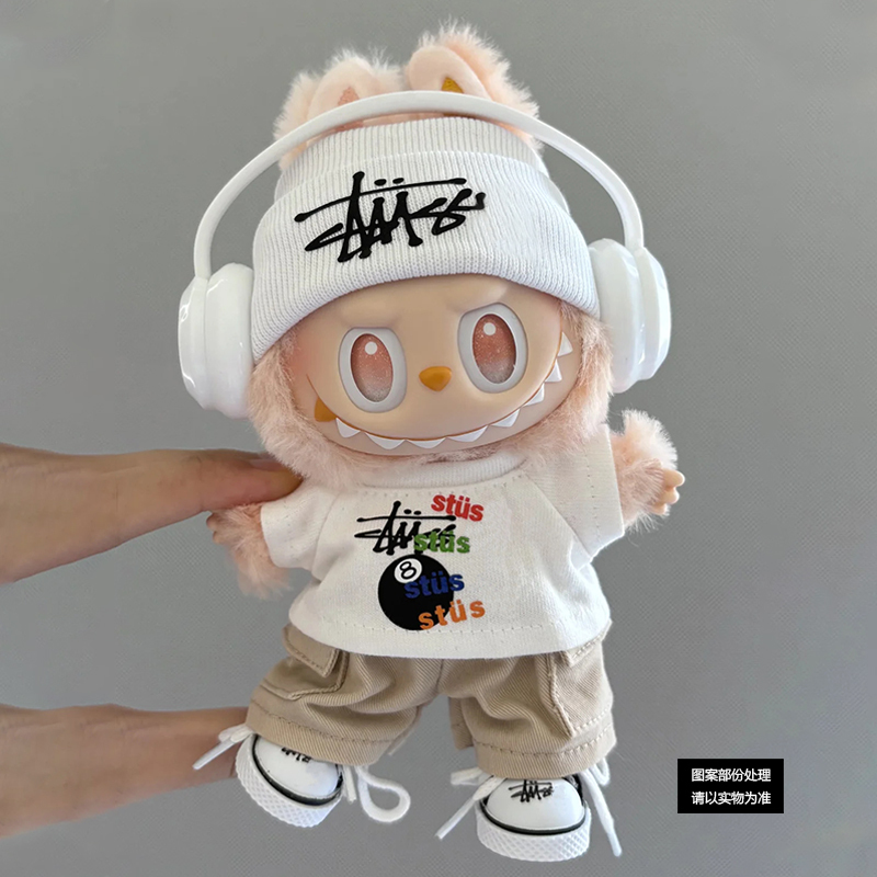 Suitable for First, Second, and Third Generations of Labubu Happy Doll Clothes 3.0 Labubu Clothing Vinyl Doll Standing Cool and Handsome Clothes