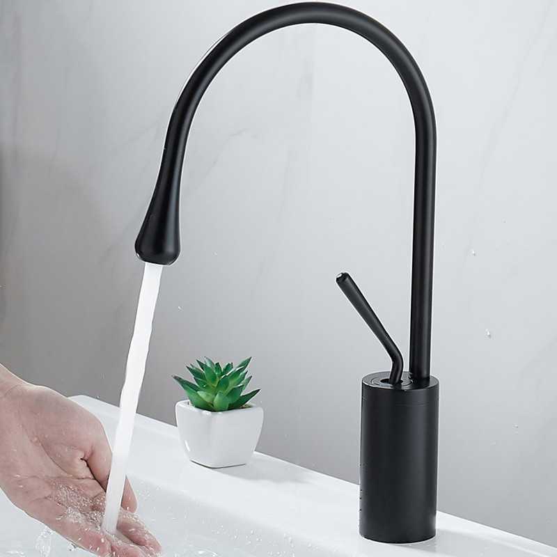 European-Style Swan Water Drop Faucet Bathroom Cabinet Rotating Countertop Basin Faucet Bathroom Hot and Cold Basin Faucet