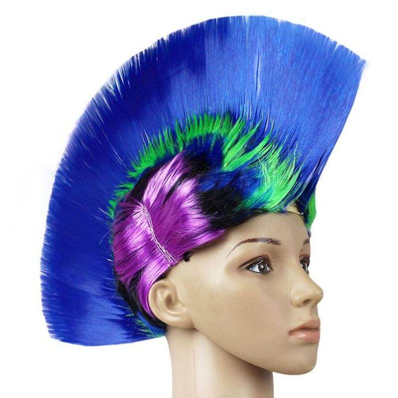 Smatte-Style Wig Roman Warrior Punk Style Funny and Quirky Costume Props for Dance Parties and Events Colorful Wigs
