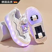 Germanys 2024 new heelys summer girls invisible four-wheel retractable ultra-light childrens roller skates heelys shoes
