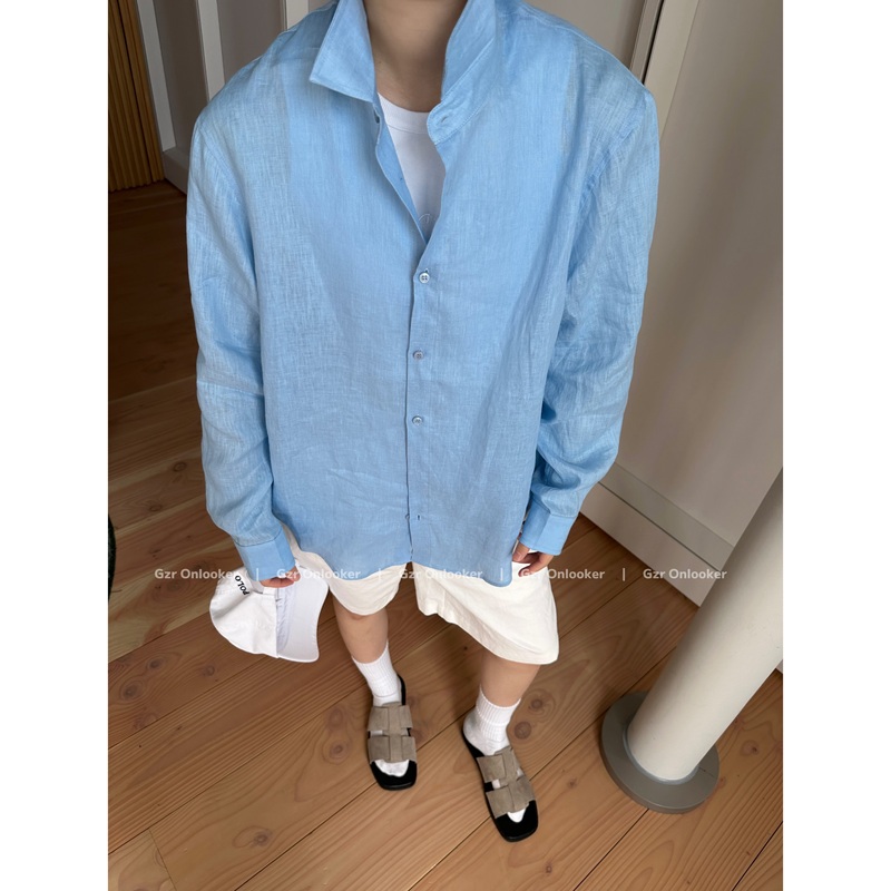 Gzr Onlooker 100 Linen/Old Money Style Lazy Casual Long-Sleeved Shirt Loose Lapel Breathable Shirt Gzr Onlooker 100 Linen/Old Money Style Lazy Casual Long-Sleeved Shirt Loose Lapel Breathable Shirt