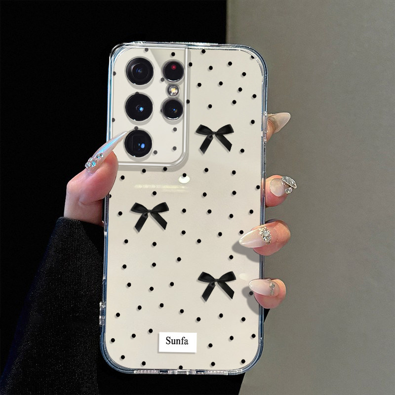 Polka Dot Bow Suitable for Samsung S30Ultra Phone Case S26/23/22/21 Full Coverage Note20/10/9/8 Transparent Female A70 Soft Case A534G5G Silicone A22/21 Protective Cover Polka Dot Bow Suitable for Samsung S30Ultra Phone Case S26/23/22/21 Full Coverage Note20/10/9/8 Transparent Female A70 Soft Case A534G5G Silicone A22/21 Protective Cover