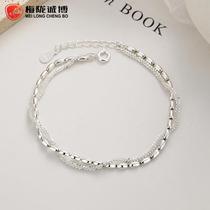 925 sterling silver rice grain cauliflower chain bracelet for women double layer sparkling babys breath bracelet personalized temperament hand jewelry