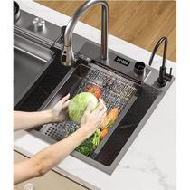 Jomoo complete set of nano stainless steel large single-tank household integrated sink economical kitchen digital display Raindance waterfall washer