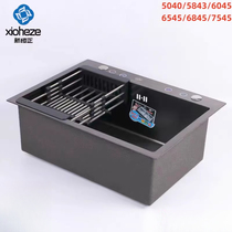 Jomoo stainless steel sink thickened 304 sink single sink vegetable basin black hand-welded kitchen sink