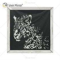 American style modern glass crystal mural living room decoration painting background wall painting leopard pattern bedroom hanging painting factory direct sale