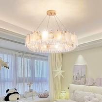 Luxury living room crystal pendant modern light modern simple French warm romantic lamp bedroom restaurant Internet celebrity feather 304