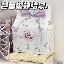ins ballet silver bow paper bag postcard handbag packing bag card kraft paper bag sealing bag packaging