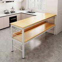 Kitchen stainless steel operating table floor-standing multi-layer pot supplies storage cabinet oven microwave oven storage rack sideboard