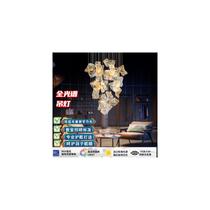 Apartment loft villa duplex staircase long chandelier living room modern minimalist hotel overhead sloping ceiling rotating large chandelier