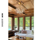 Modern American-Style Vc Chandelier with Glass Balls, All-Copper Dining Room Lamp, Cloakroom, Master Bedroom, Living Room, Villa Lobby Bubble Lamp