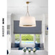 American Style Vc1:1 Restaurant All-Copper Chandelier, Vintage Living Room, Bedroom, Study Fabric Lamp, French Villa Staircase Lamp