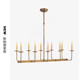 VC1 1-Linear all-copper American retro villa restaurant island designer recommended candle linear chandelier