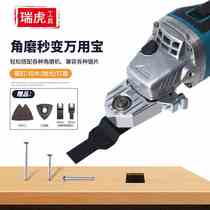 Angle grinder turned into a multi-purpose swing saw combination accessory multifunctional woodworking grinding and cutting swing saw electric shovel head