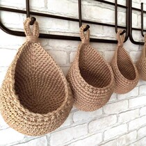 Storage bag ginger storage hemp rope wall hanging braid garlic wall vegetable foreign trade fruit basket kitchen basket hanging