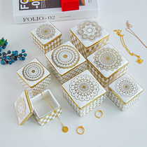 European palace royal square jewelry box ceramic storage jar girl heart desktop dressing table decorative ornaments