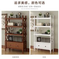 American bookshelf storage European shelf household wooden bookshelf simple floor-standing solid childrens small bookshelf cabinet storage EVU