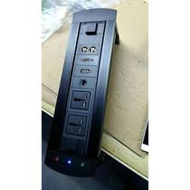 Electric flip table socket automatic rotating countertop multimedia interface with cable box information power integrated module