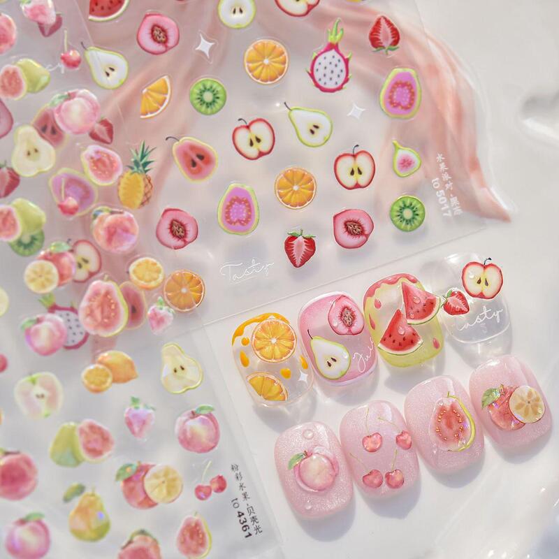 Fruit Pineapple Watermelon Apple Peach 3D Jelly Nail Stickers Tomoni Nail Stationery Phone Decoration Stickers Fruit Pineapple Watermelon Apple Peach 3D Jelly Nail Stickers Tomoni Nail Stationery Phone Decoration Stickers
