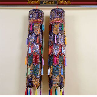 Sufa tibetan-style rice bowl cover, ethnic style home banner shop decorative cloth, five-color pointed five-corner colorful tube 1 meter