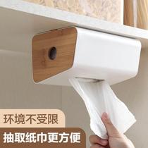 Perforated wall-free tissue box Home creative napkin storage box roll kitchen wall tissue box j