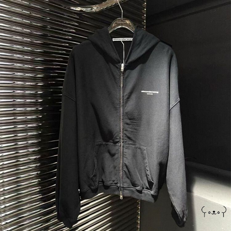Alexander Wang New Style Sweatshirt Jacket with Contrasting Letter Print on the Chest for Men and Women