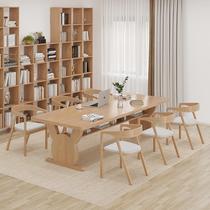 Solid wood living room large desk leisure area multi-person reading table student study writing table home work table long table