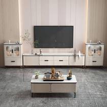 2024 new TV cabinet coffee table combination modern simple living room home slate storage integrated small apartment