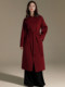New Chinese style Ancora red cashmere coat jacket 2024 autumn and winter new style plate buckle double-sided woolen high-end coat for women