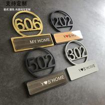 Acrylic room number plate household residential house number number sticker simple modern Nordic creative personality