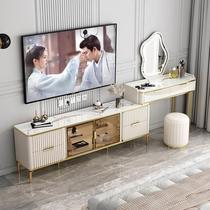 Italian light luxury slate dressing table multi-functional large-capacity storage cabinet bedroom dressing table living room TV cabinet integrated