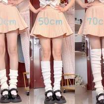 *Knitted autumn and winter Lolita womens socks y2k Japanese calf socks white bubble sleeve to protect and warm jk legs