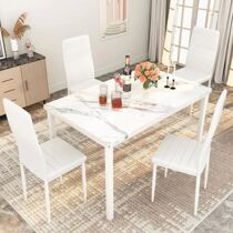 Marble kitchen table and chairs for 4 people comfortable PU