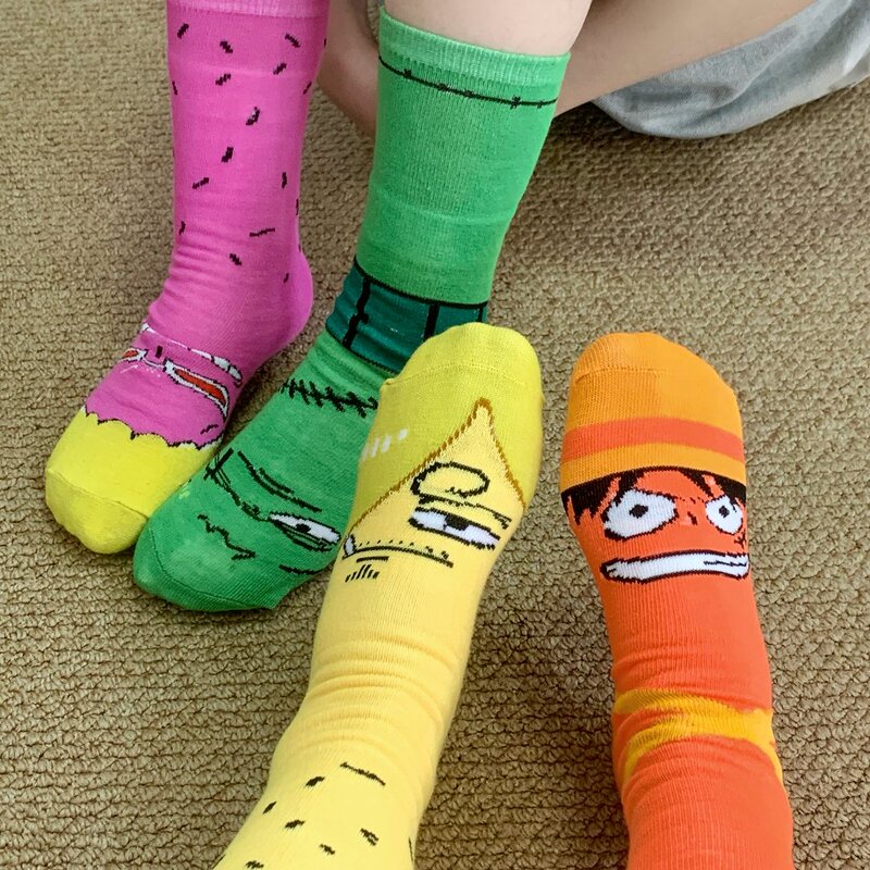 Summer One Piece Merchandise Zoro Sanji Socks Quirky Fun Home Daily Wear Personalized Mid-Calf Socks Summer One Piece Merchandise Zoro Sanji Socks Quirky Fun Home Daily Wear Personalized Mid-Calf Socks