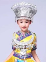 New ethnic minority headwear for children girls hats womens ethnic style collars Yunnan handmade silver jewelry