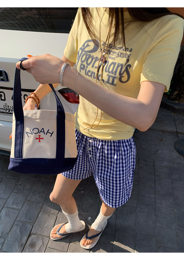 牙套大汪 корейские девичьи клетчатые повседневные шорты с эластичным поясом и пуговицами