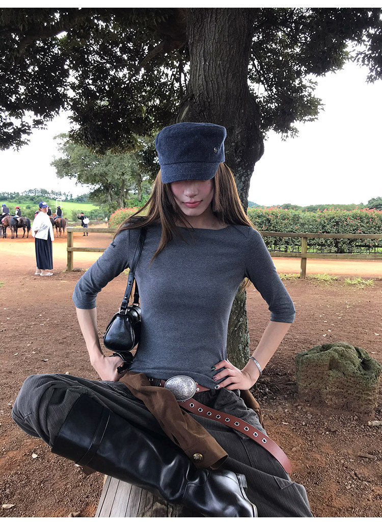 牙套大汪 Универсальная футболка с рукавами 3/4 базовый верх