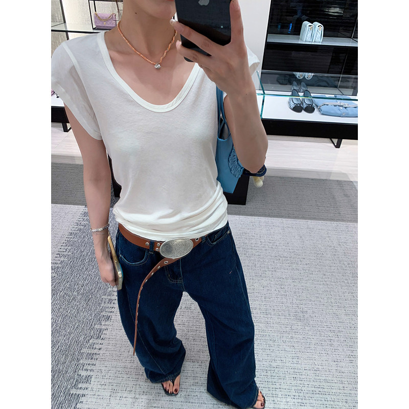 牙套大汪 【呼吸T】женская футболка с короткими рукавами 2025 новая модель с шерстью летняя свободная универсальная многоцветная