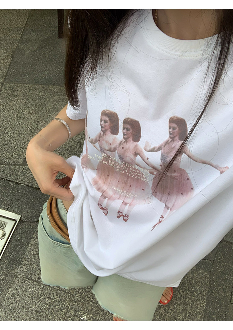 Балетная фея свободная футболка с весенним принтом