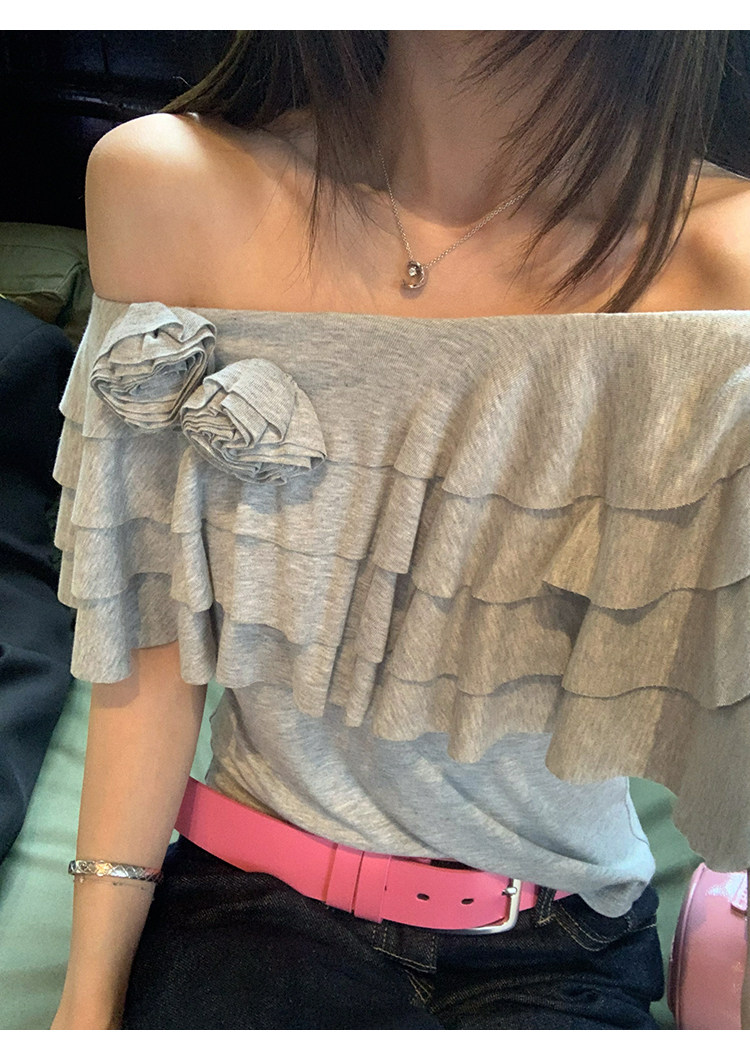 牙套大汪 25 лиоцелл эластичная дизайнерская футболка серая без рукавов короткая стройнящая изысканная универсальная блузка