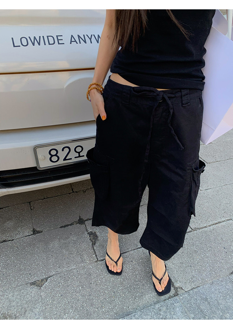 牙套大汪 【City Walk 神裤】укороченные карго брюки с кулиской и множеством карманов для городских прогулок